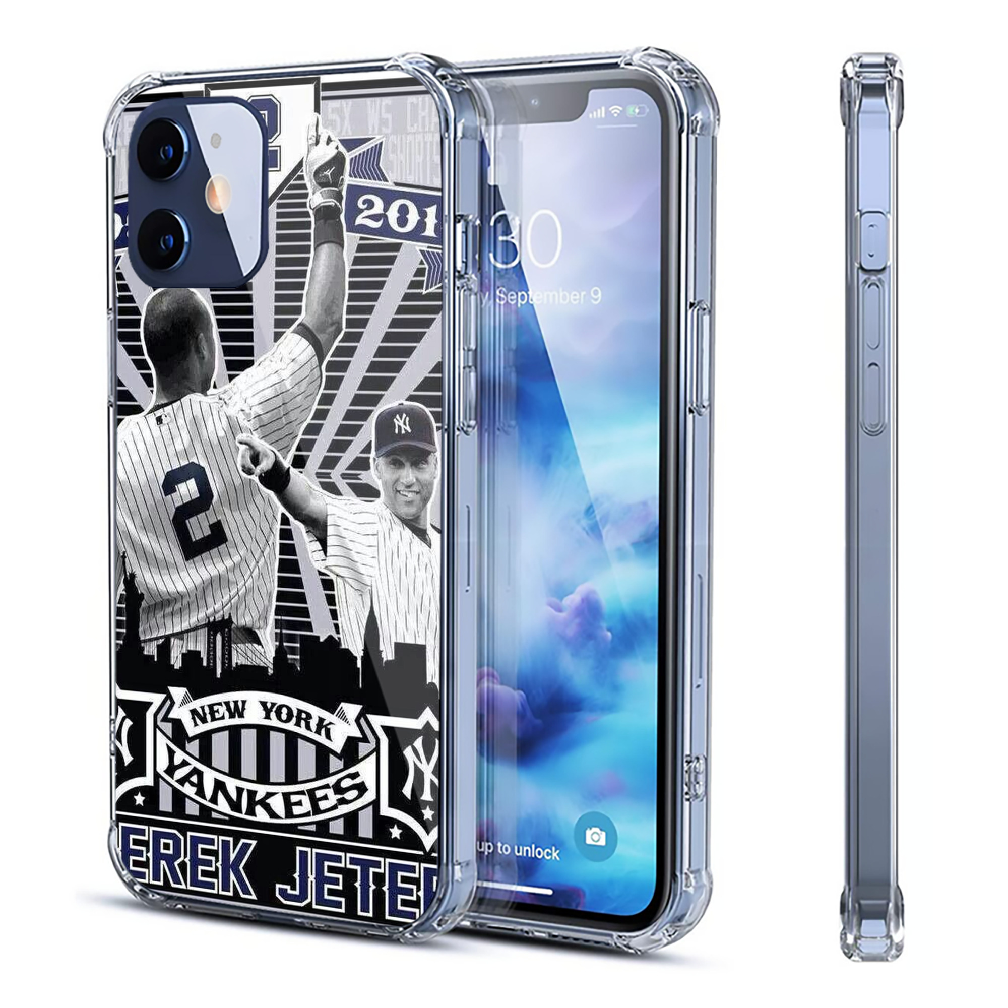 Derek Jeter 89 Clear IPhone 12 Case – Soft TPU With UV Print – Enhanced Drop Protection, Precise Fit, Anti-Fingerprint, Customizable Design, Scratch-Resistant, Yellow-Resistant